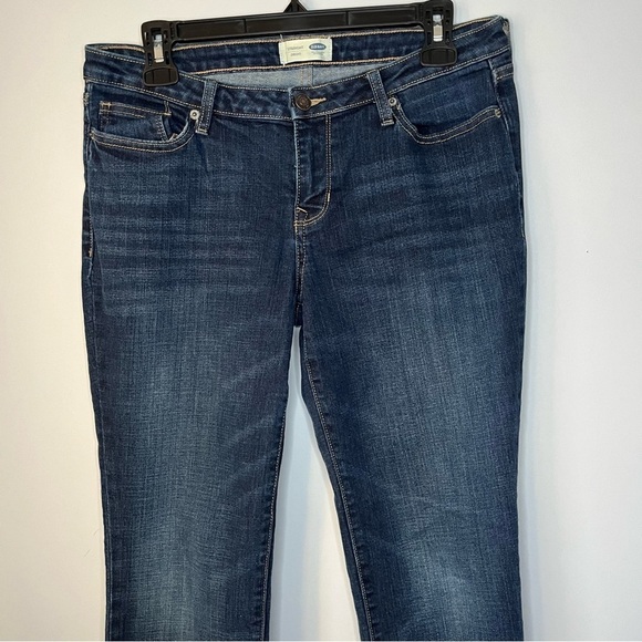 Old Navy Straight Leg Mid Rise Dark Rinse Denim Jeans Size 4 Regular - Picture 3 of 16